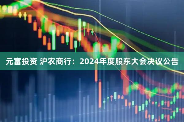 元富投资 沪农商行：2024年度股东大会决议公告
